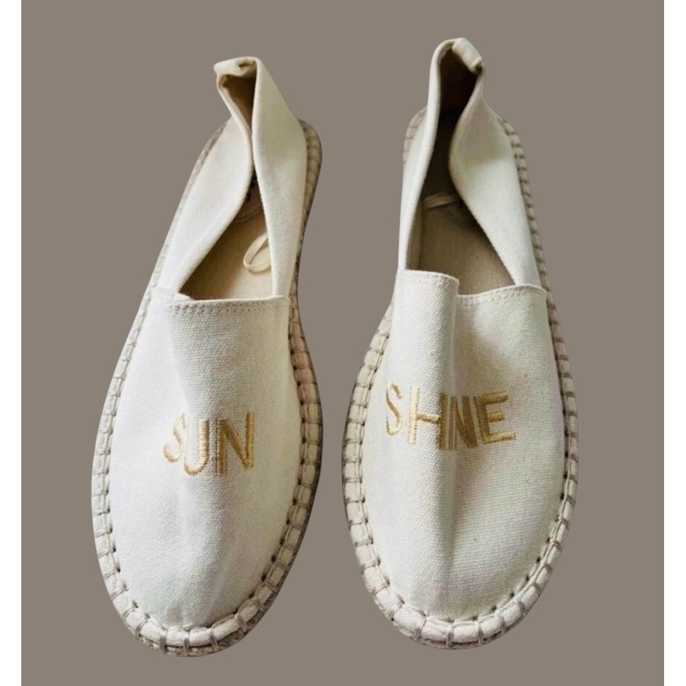 NEW Espadrille Flats Sun Shine Slip On Casual Shoes Women's Size 8